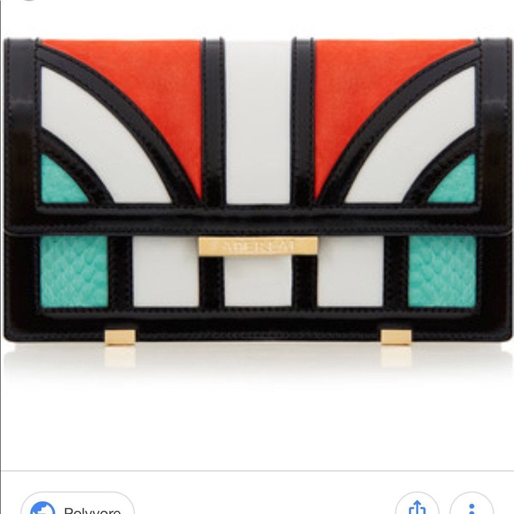 Aperlai multicolor snakeskin and Coral color purse. Gucci, LV, YSL, Coach, Paris